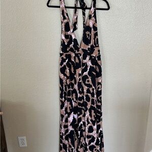 Stylish Leopard Print Maxi Dress Diana Von Furstenberg